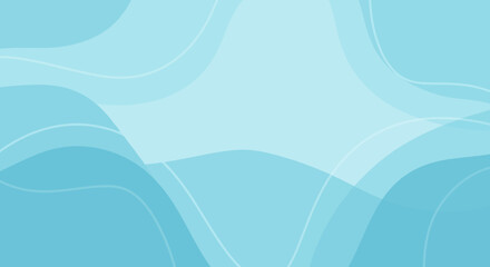 Abstract blue and cyan background with flowing translucent wave patterns, creating a serene and modern visual aesthetic for contemporary graphic design and digital backdrops