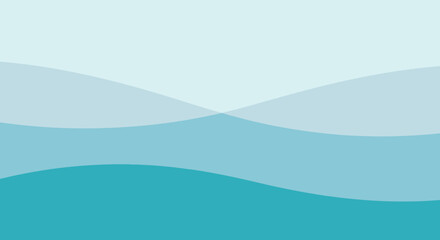 Naklejka premium Serene abstract vector background featuring calm flowing layers and gentle curves in shades of blue and aqua for a modern design