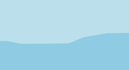 Abstract light blue wavy horizon with soft gradient background and subtle curves creating a serene and calm visual aesthetic