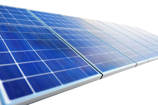 Close-up of solar panels in sunlight
