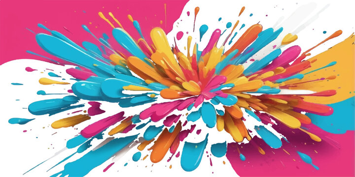 Colorful rainbow paint explosion and design illustration vector on a white background