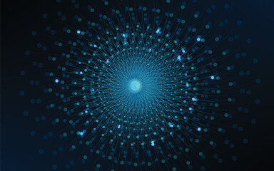 Neural networks design, AI concept, digital abstract wave lines background