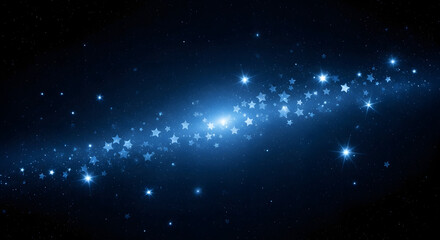 Fototapeta premium Dense blue star-like particles creating a clustered cosmic glow, perfect for galaxy themes, sci-fi scenes, and magical overlays.