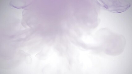 Colorful Purple Ink Diffusion Animation Showing Smoke-like Cloud Movement and