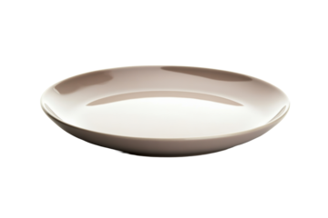 Low rim glossy taupe ceramic plate
