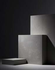 Fototapeta premium Square Concrete Platform in Minimal Industrial Setting