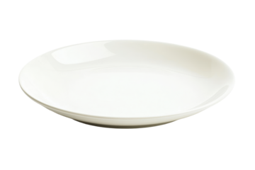 White ceramic plate on clean background
