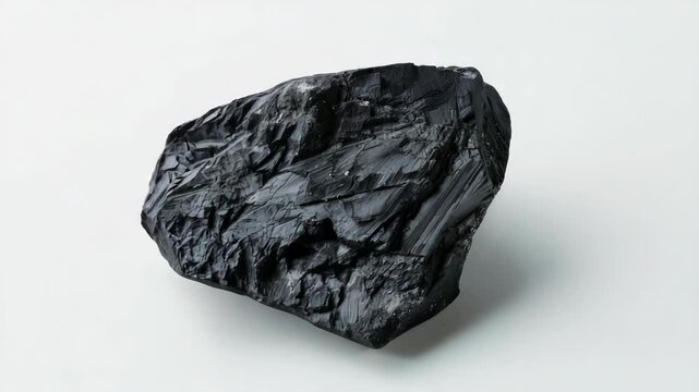 Rough, black mineral rock with metallic luster