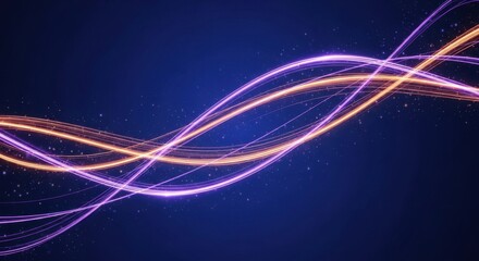 Abstract Flowing Purple and Orange Light Trails