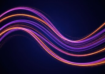 Abstract Flowing Purple and Orange Light Trails