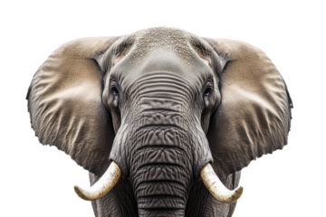 Elephant facing camera with intense stare
