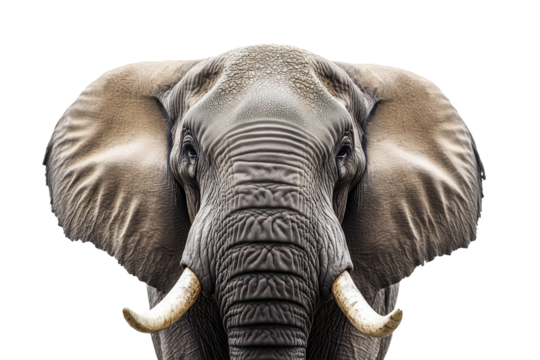 Elephant facing camera with intense stare
