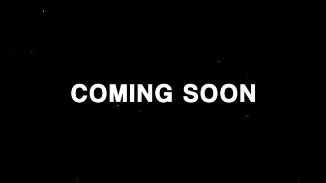 animation cooming soon.Black background.artifact.3d text cooming soon 4K Video