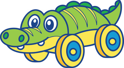 Crawligator Toys Illustration Set. Baby Crawling Toy Collection. Crawligator Toy Design Pack. Infant Mobility Toy Set. Classic Crawligator Toy Artwork. Retro Crawligator Toy Icons. Kids Crawling Toy