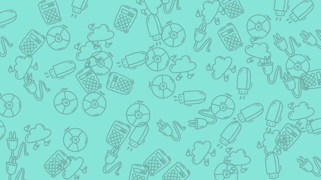 Abstract digital technology pattern background animation representing data processing, storage, and connectivity for modern tech themes