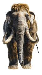 Obraz premium Woolly mammoth turning slightly, tusks shown 