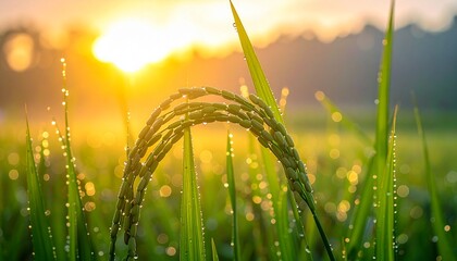 wheat field at sunset