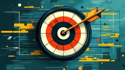 Colorful target with arrow, abstract background design - Powered by Adobe