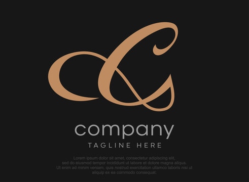Letter C Elegant Cursive Logo Design