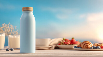 spa still life with bottle of milk and candles