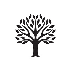 Naklejka premium Black Tree icon isolated on white background. Vector Illustration.