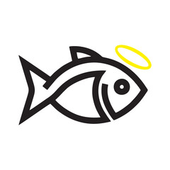 Vector illustration silhouette of a holy fish