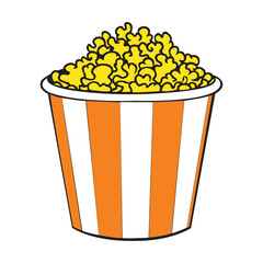 vector popcorn in a bucket