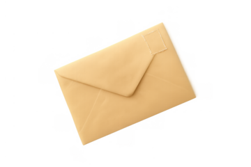 Receiving important mail, sending communication, or delivering messages with a brown envelope and blank postage stamp