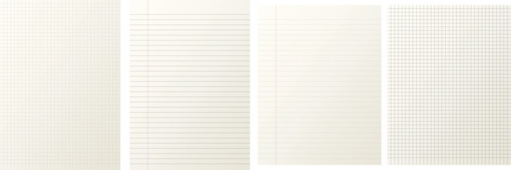 Vintage Paper Collage: Lined and Grid Textures for Design