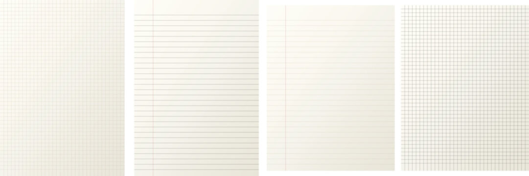 Vintage Paper Collage: Lined and Grid Textures for Design