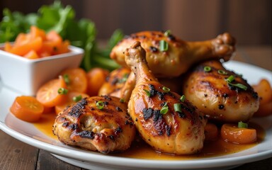Experience the rich flavors of grilled chicken paired with vibrant sides, inviting a sense of joyful gathering. High quality