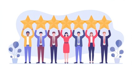 Customer Satisfaction Excellence: A unified team stands together, collectively showcasing the embodiment of customer satisfaction.