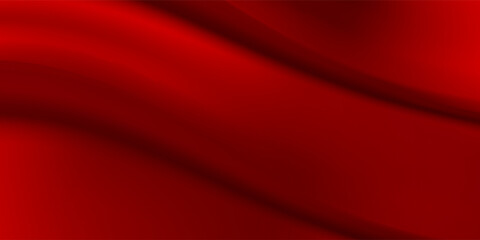 Abstract background, fabric waves or wavy lines, red silk or colored textiles for background. Elegant red background or dark wallpaper.