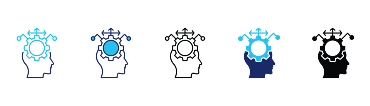 Critical thinking icon pack in multiple styles