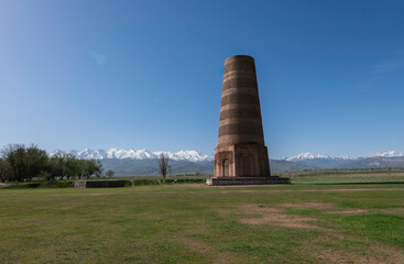 Snow covered mountains and large system of mountain ranges in Central Asia