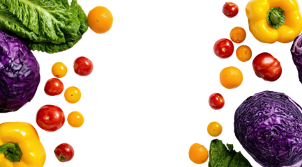 Vibrant assortment of fresh produce on black background