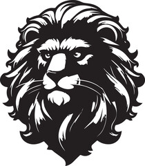 monochrome of head lion mascot