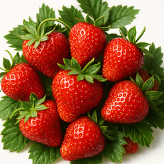 strawberries on white background