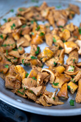 Chanterelle Mushrooms Cooked in Butter with Fresh Parsley