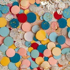 Fototapeta premium Abstract geometric confetti pattern, clean background, template-friendly