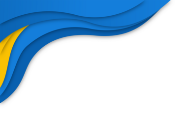 Abstract Blue and Yellow Layered Wave Design