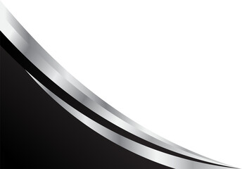 Abstract Black, Silver, and White Curve Design