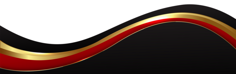 Elegant Abstract Wave - Black, Gold, and Red