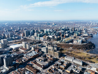 Obraz premium Aerial view of Ottawa Parliament Hill and downtown skyline, Canada. g.