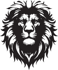 monochrome of head lion mascot