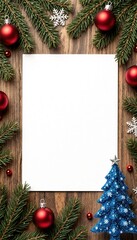 Festive Winter Holiday Layout with Blank Space for Personalization