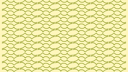 Seamless Abstract Wavy Lines Pattern, Olive Green on Pale Yellow Background