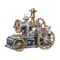 Obraz premium Victorian Era Steam Engine Illustration