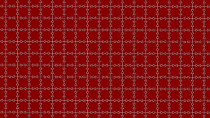 Seamless Geometric Hourglass and Arrow Grid Pattern, Silver Outline on Deep Maroon Background