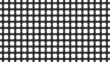 Seamless Geometric Quatrefoil Grid Pattern, Black and White Ornamental Background